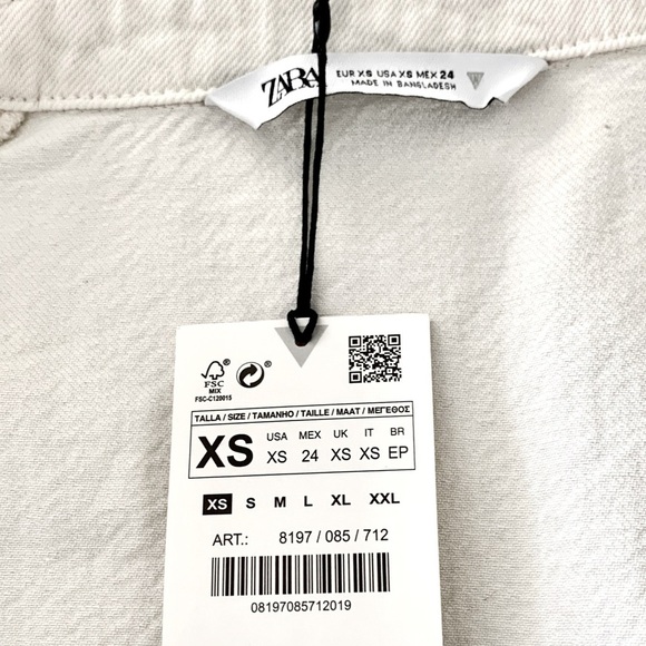 ZARA White Denim Button Down Mini Jacket Shirt Dress - Picture 14 of 15